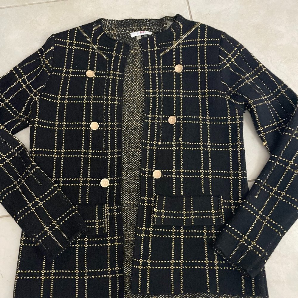 Sioni Knit Jacket Black and Gold sz S